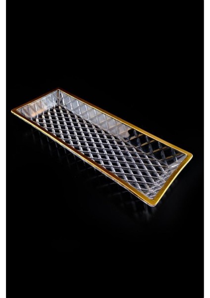 Cam Servis ve Sunum Tabağı 39,5 cm Gold – ST.KFS.700 C1-1-288