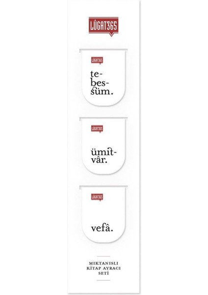 Mıknatıslı Kitap Ayraç Seti: Tebessüm, Ümitvâr, Vefâ