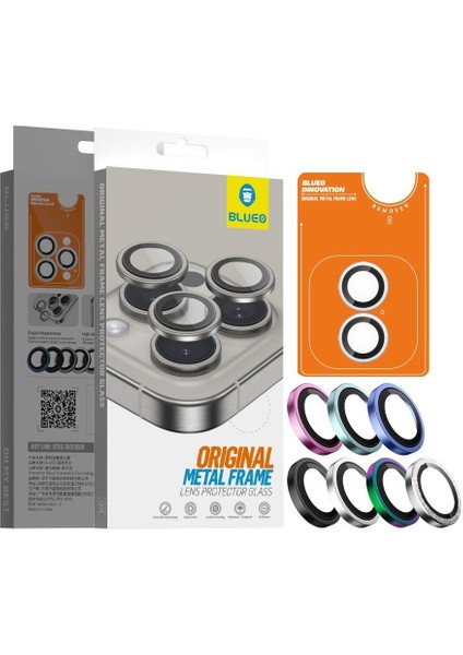 iPhone 16 / 16 Plus Siyah Metal Frame Uygulama Aparatlı Kamera Lens Koruyucu