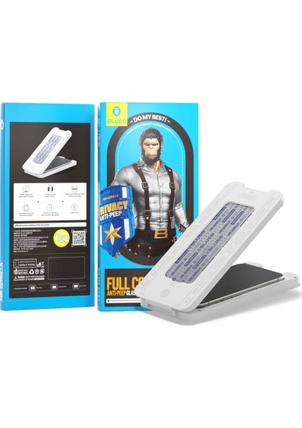 iPhone 16 Pro Max Hayalet Ekran Anti-Peep Privacy Glass Uygulama Aparatlı Cam Ekran Koruyucu modelleri