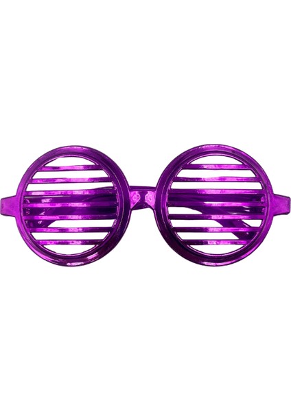 Parti Gözlük Plastik Camsız Panjur Yuvarlak Şekilli Mor 14X6 cm fiyatları