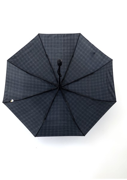 Unisex Siyah Desenli Otomatik 8 Telli Dayanıklı Şemsiye - Otomatik Açma, Kompozit Fiber Iskelet modelleri