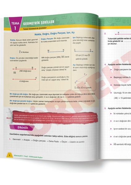 5.sınıf Matematik Etkileşimli Defter