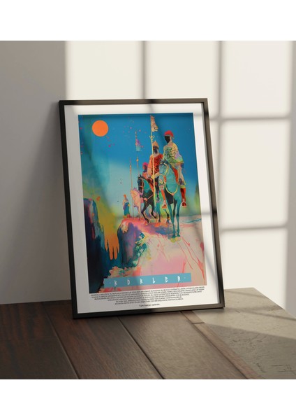 Şovalye Orta Çağ Sanatsal Tablo, Ofis Duvar Dekor Poster