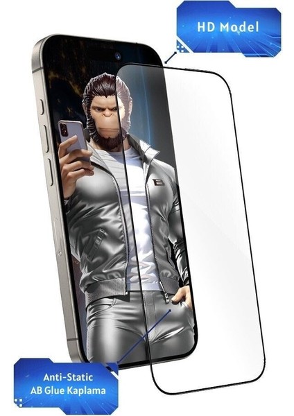 iPhone 16 Pro Full Cover Anti-Static HD Cam Ekran Koruyucu