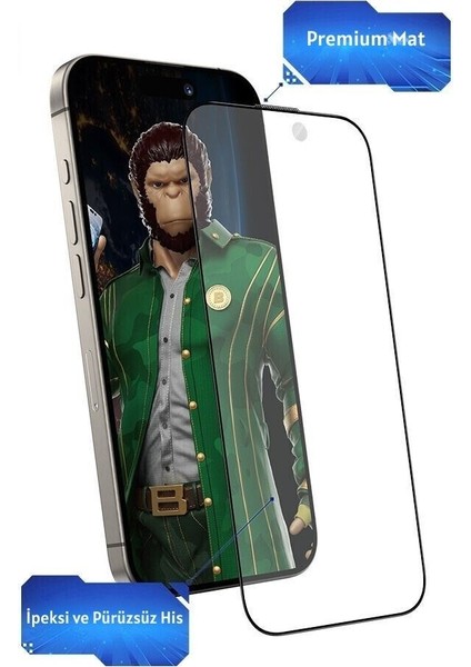 iPhone 16 Pro Full Cover Anti-Glare Glass Anti Static Cam Ekran Koruyucu