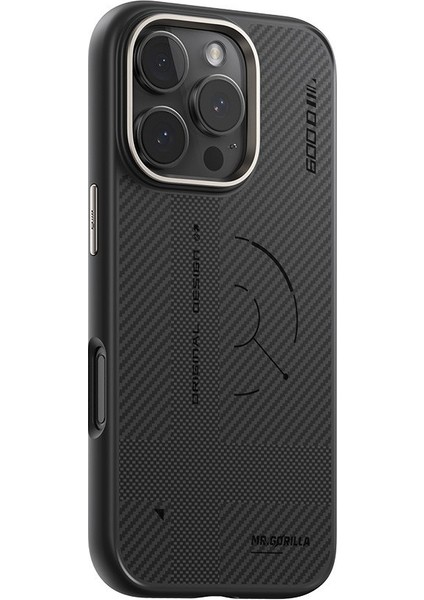 iPhone 16 Pro Max Magsafe Uyumlu Max Bi-Texture Magnetic 600D Armor Aramid Fiber Telefon Kılıfı