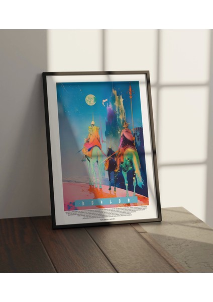 Şovalye Orta Çağ Dekorasyon Tablo, Ofis Duvar Dekor Poster