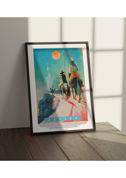 Şovalye Orta Çağ Sanatsal Tablo, Oturma Odası Duvar Dekor Poster