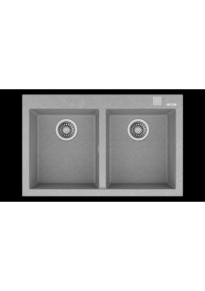 Gri Forsquare 790 Tg Çift Gözlü Damlalıksız Granit Eviye (TEKA.115260015)