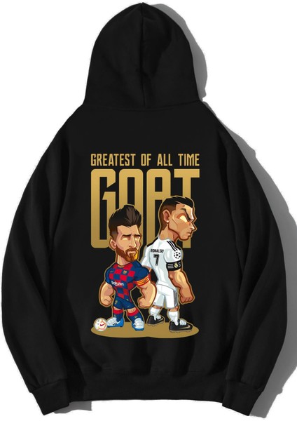 Unisex Oversize Messi And Ronaldo Goat Hoodie