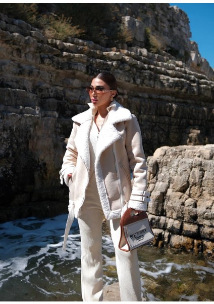 Peluş Kaplama Oversize Kaban