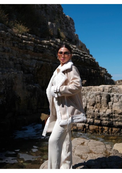 Peluş Kaplama Oversize Kaban