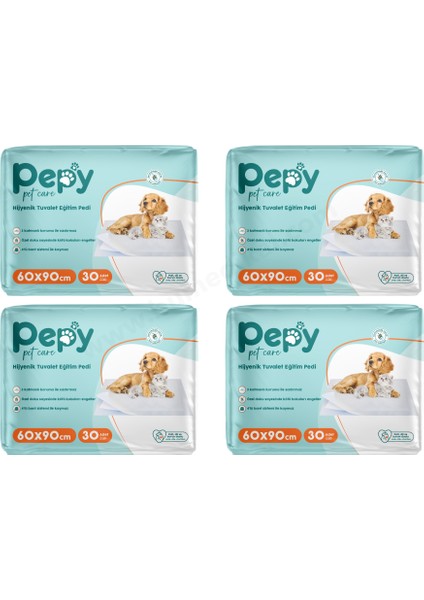 Pepy Kaydırmaz Hijyenik Tuvalet Eğitim Pedi 60X90cm 120 Adet - 4 Paket