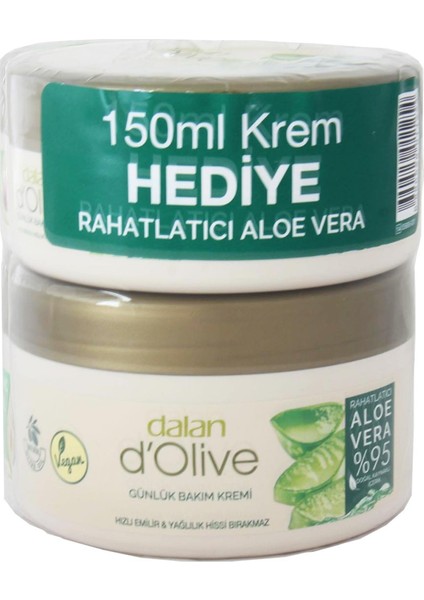 D'olive Günlük Bakım Rahatlatıcı Aloe Vera Kremi 250 Ml + 150 Ml Hediye