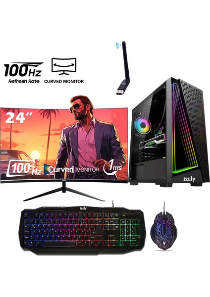 Box II i3-10100F 8GB 256 M.2 4GB RX550 24'' Oyun Bilgisayarı