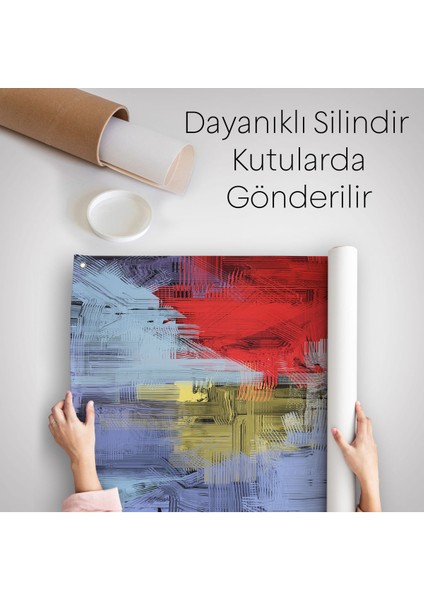 Çağdaş Desenli Soyut Kanvas Duvar ÖRTÜSÜ-HALISI-5906