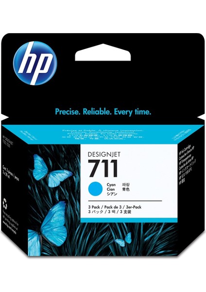 CZ134A HP 711 3'lü Paket 29 ml Camgöbeği DesignJet Mürekkep Kartuşları