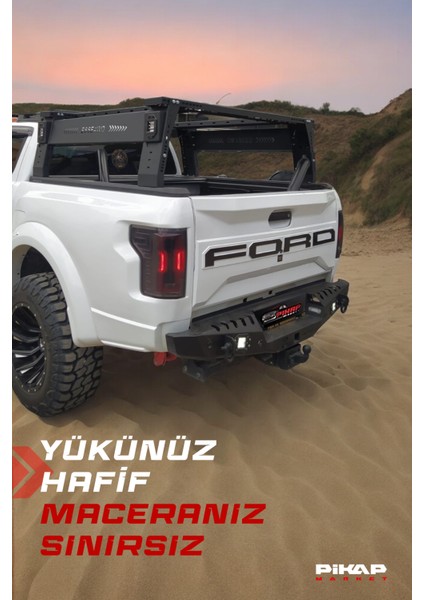 Isuzu D-Max Uyumlu Ledli Çadır Taşıyıcı Rollbar