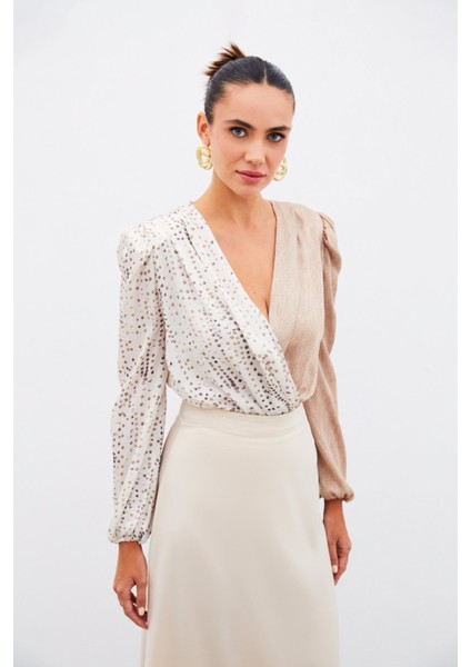 Çift Desenli Kruvaze Bluz - TAŞ fiyatları