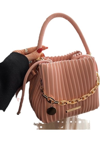 Fransız Omuz Çantası Pilili El Crossbody Kova Çantası (Yurt Dışından)
