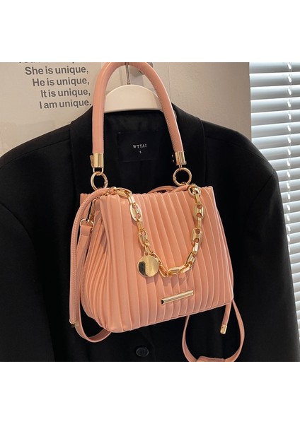 Fransız Omuz Çantası Pilili El Crossbody Kova Çantası (Yurt Dışından) fiyatları