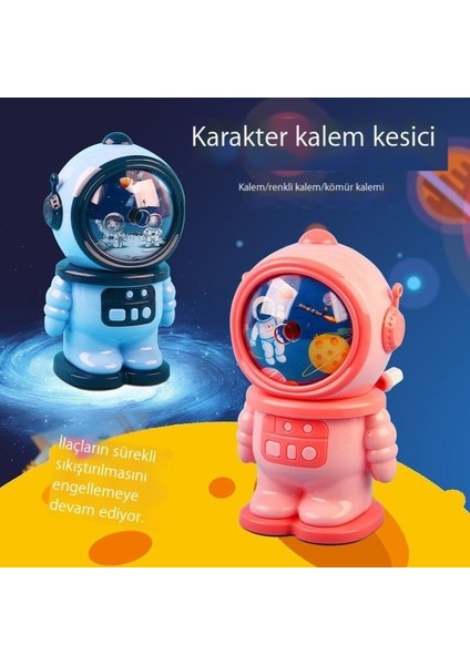 Karikatür Astronot Kalemtıraş Çocuk Kalemtıraş Robotu Otomatik Olarak Kurşun Ilkokul Öğrencilerini Elle Krank Kalemtıraşla Besler (Yurt Dışından) indirimleri