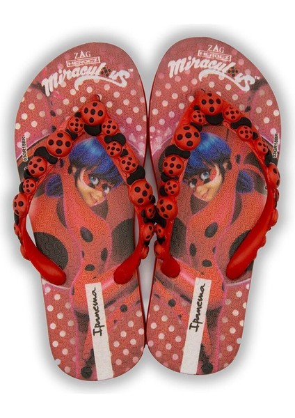 Ladybug Çocuk Parmak Arası Terlik Siyah Kırmızı 30/35