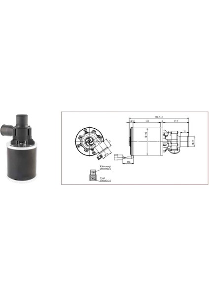 24V Santrifüj Devirdaim Su Pompası Büyük Tip (6000 Lt/h) (38 Mm)