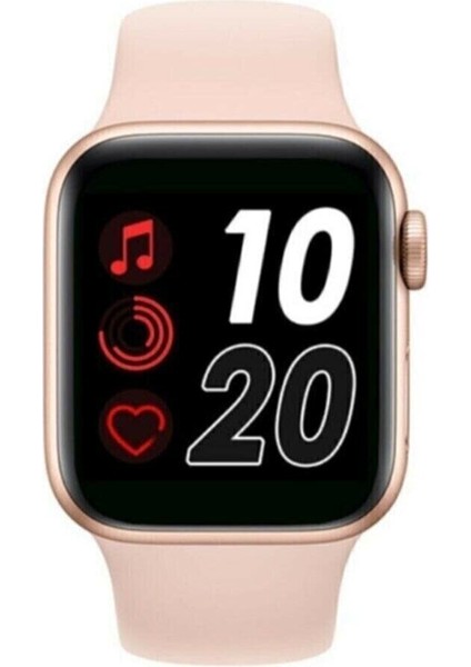 Iphone 11 Uyumlu Watch 6 Series Akıllı Saat + Pembe Tws I12 Bluetooth Kulaklık