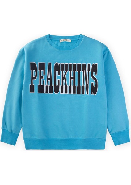 Peackhıns Nakışlı Sweatshirt 9-14 Yaş Mavi