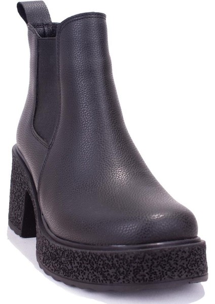 Dza07-8962200 Siyah Günlük Platform Topuklu Kadın Bot