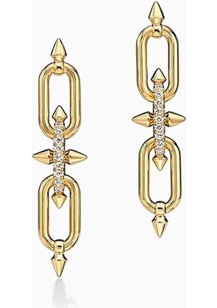 Tiffy Sallantılı Altın Kaplama Küpe