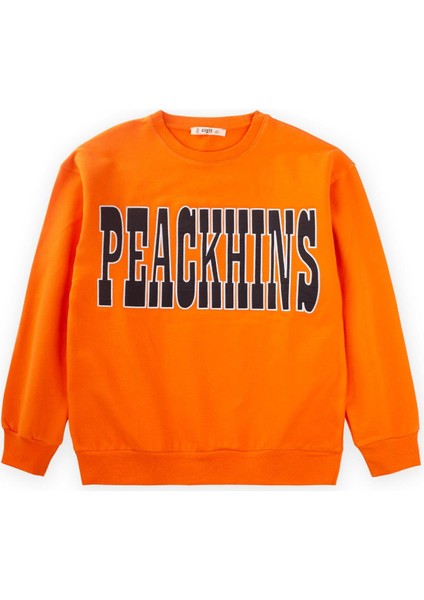 Peackhıns Nakışlı Sweatshirt 9-14 Yaş Turuncu