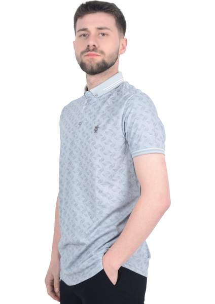 Cengiz Inler Geometrik Desen Erkek Polo Yaka T-Shirt modelleri