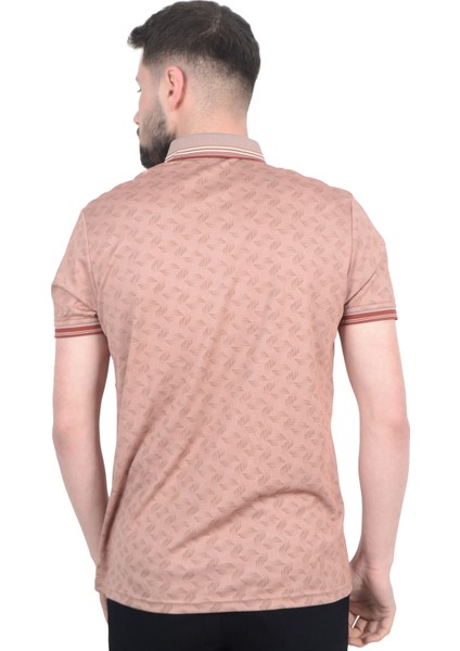 Cengiz Inler Geometrik Desen Erkek Polo Yaka T-Shirt