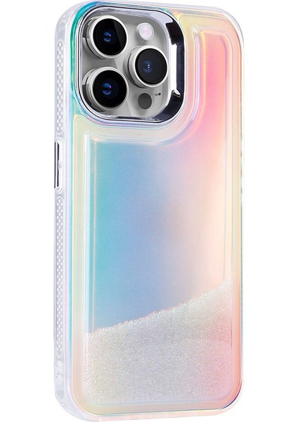 iPhone 14 Pro Kılıf Airbagli Renkli Arka Yüzey Boncuk Tasarımlı Kumul Kapak-Pembe fırsatları