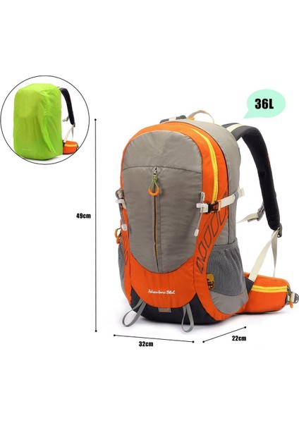 Outdoor Kamp ve Yürüyüş Sırt Çantası (36 Litre Kapasiteli) Turuncu 9860