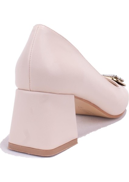 DZA07-1219572 Krem Abiye Kalın Topuklu Kadın Ayakkabı fırsatları