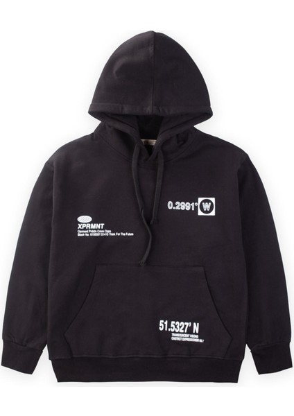 Kanguru Cepli Kapşonlu Sweatshirt 9-14 Yaş Siyah