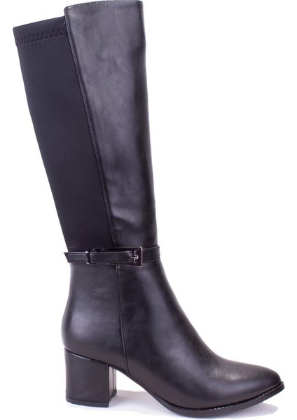 DZA07-928730 Siyah Streçli Klasik Topuklu Kadın Çizme fiyatları