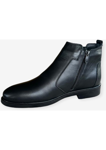 Üçlü %100 Hakiki Deri Erkek Günlük Kışlık Rahat Içi Kürklü Klasik Fermuarlı Bot 39-44 fiyatları