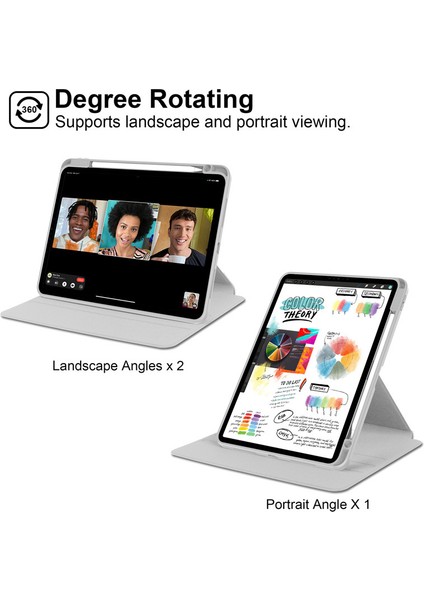 Kalem Tutuculu Tablet Kılıfı, iPad Air 4 2020/5 2022, iPad Pro 11” (2018/2020/2020/2021/2022) ile Uyumlu, 360° Dönebilen (Yurt Dışından) fiyatları