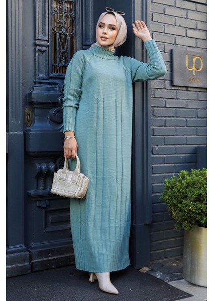 Mint Tesettür Triko Elbise 31230MINT