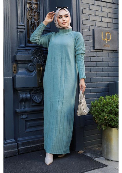Mint Tesettür Triko Elbise 31230MINT modelleri