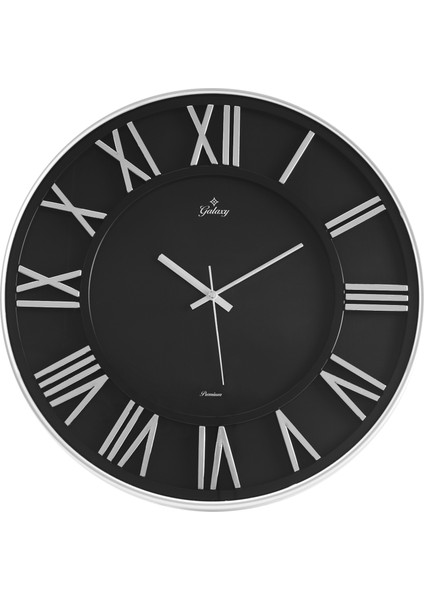 Exclusive Roma Rakam Duvar Saati - Gümüş / Siyah - 43 cm fiyatları