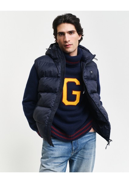 Erkek Lacivert Regular Fit Kapüşonlu Yelek 7006454.433