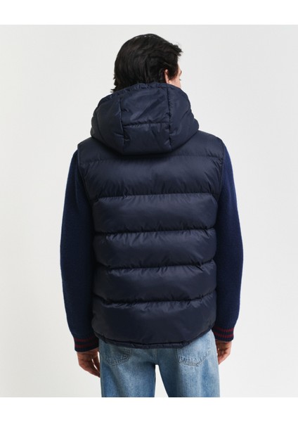 Erkek Lacivert Regular Fit Kapüşonlu Yelek 7006454.433