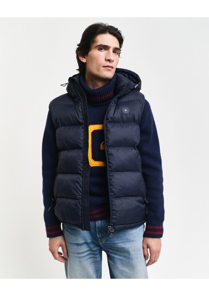 Erkek Lacivert Regular Fit Kapüşonlu Yelek 7006454.433