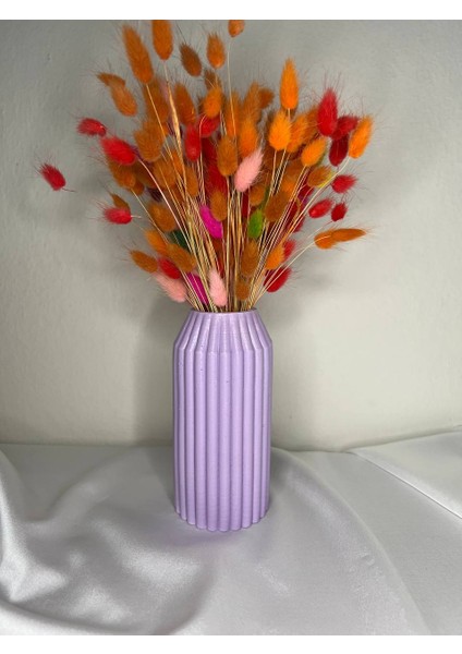 Lila Vazo Çizgili Vazo Dekoratif Vazo Çiçeklik Kuru Çiçek Vazo modelleri